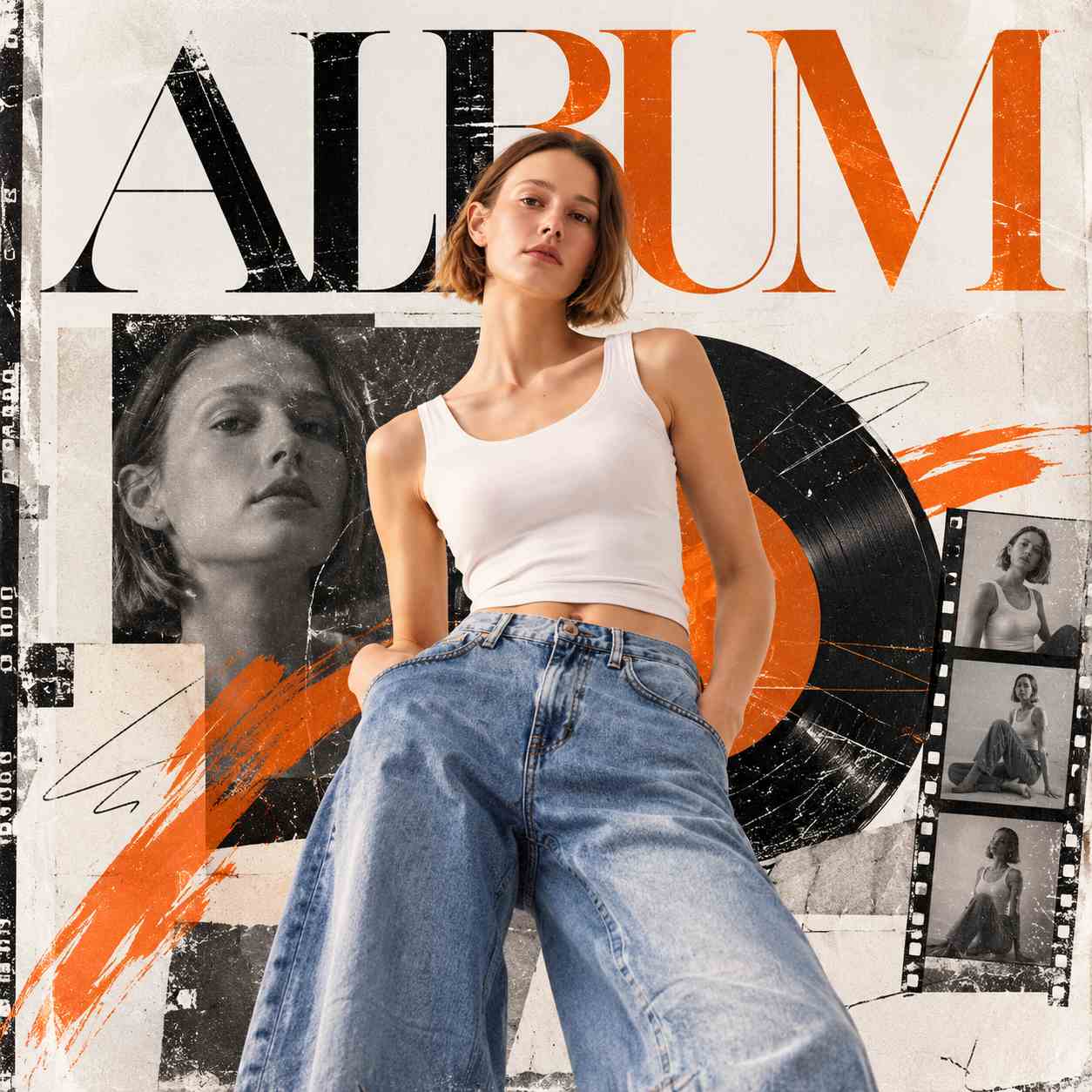 Retro Album Cover Collage advertising creative