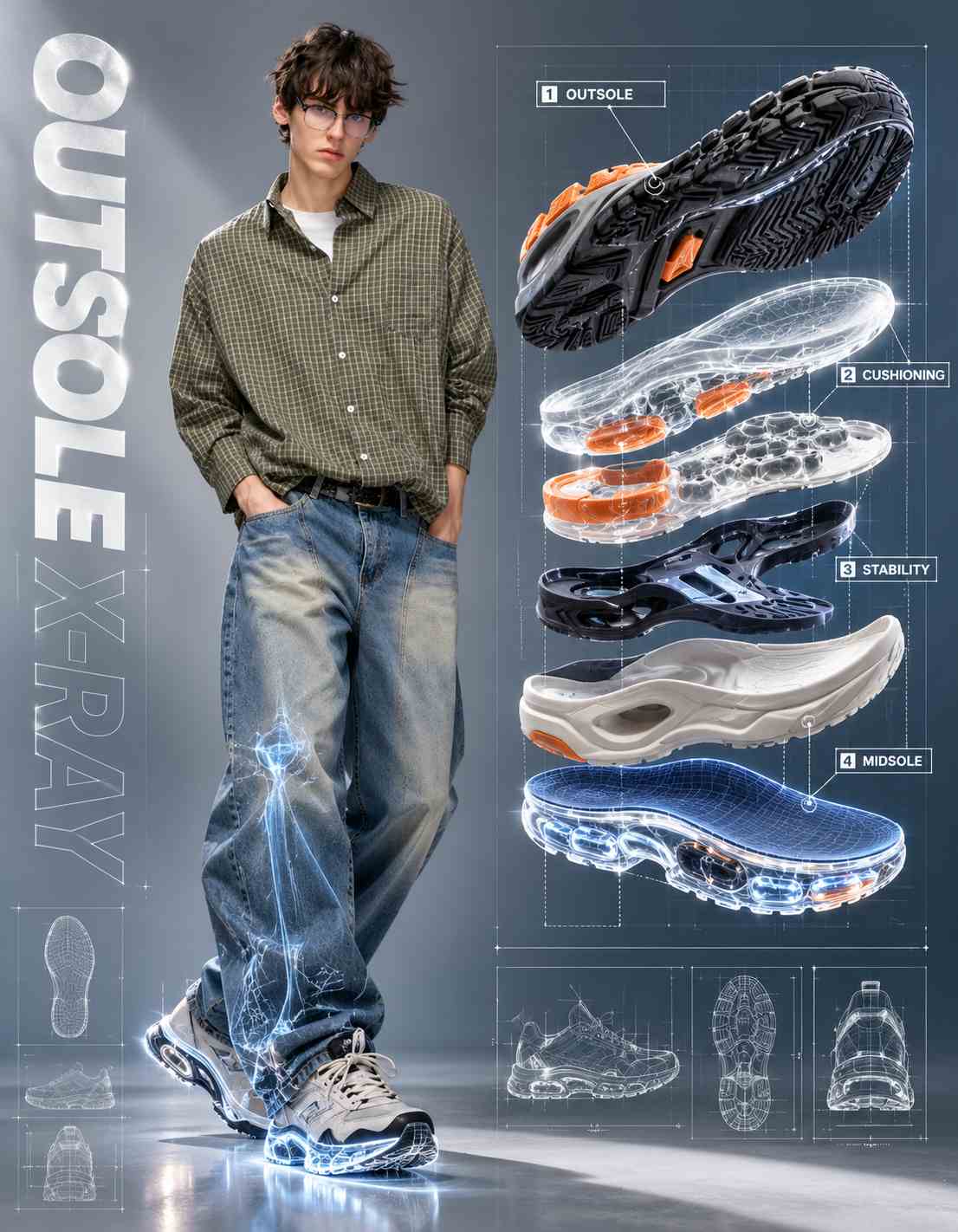 Outsole Xray advertising creative